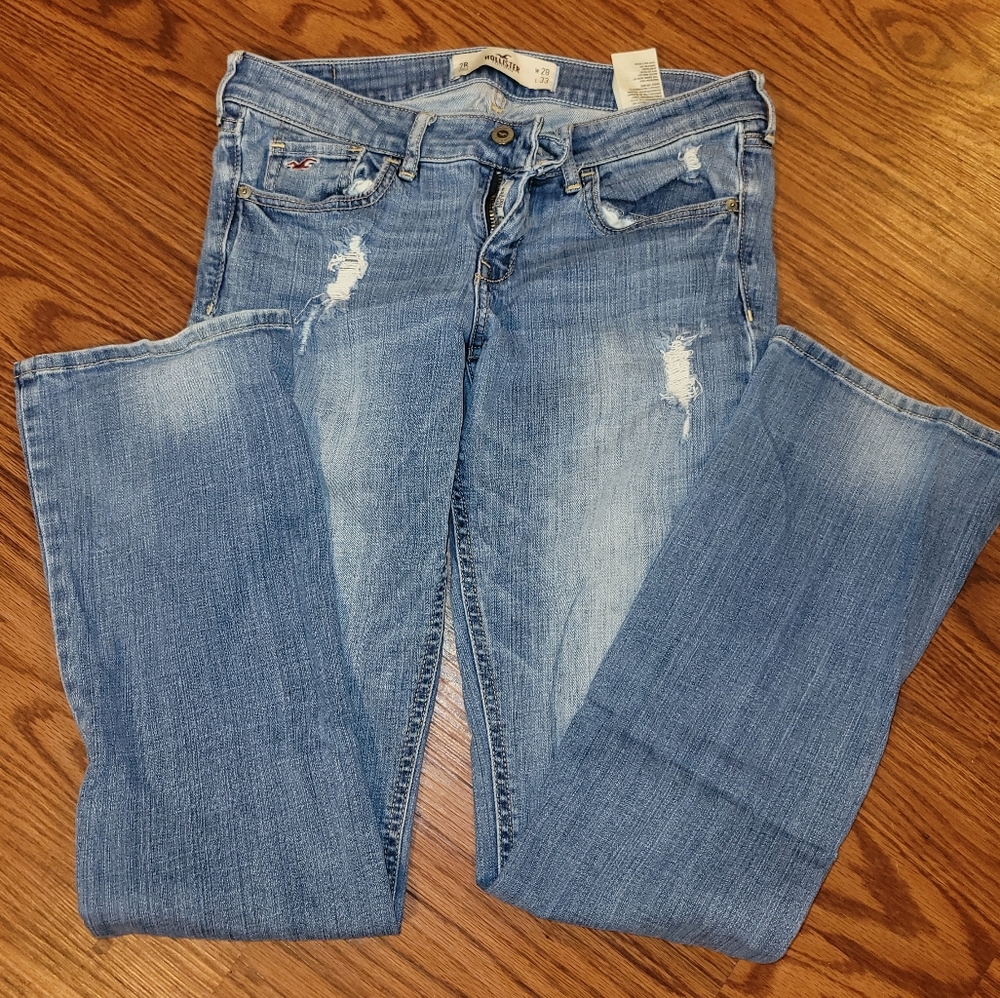 Hollister distressed bootcut jean
